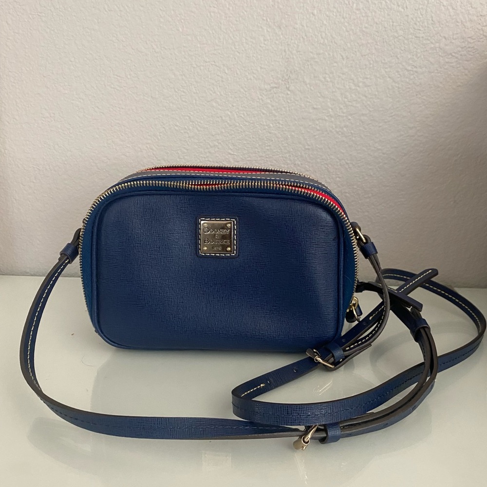 Dooney & Bourke Navy Blue Crossbody with Red Accent
